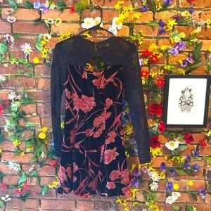 BCBGeneration Velvet Burnout Cocktail Dress